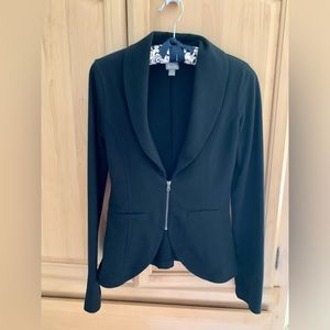 Black Zipper Sweatshirt Blazer XS